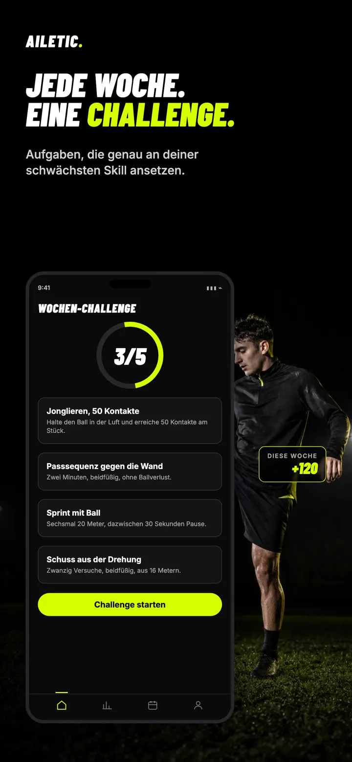 Eine Video-Challenge in der AILETIC-App