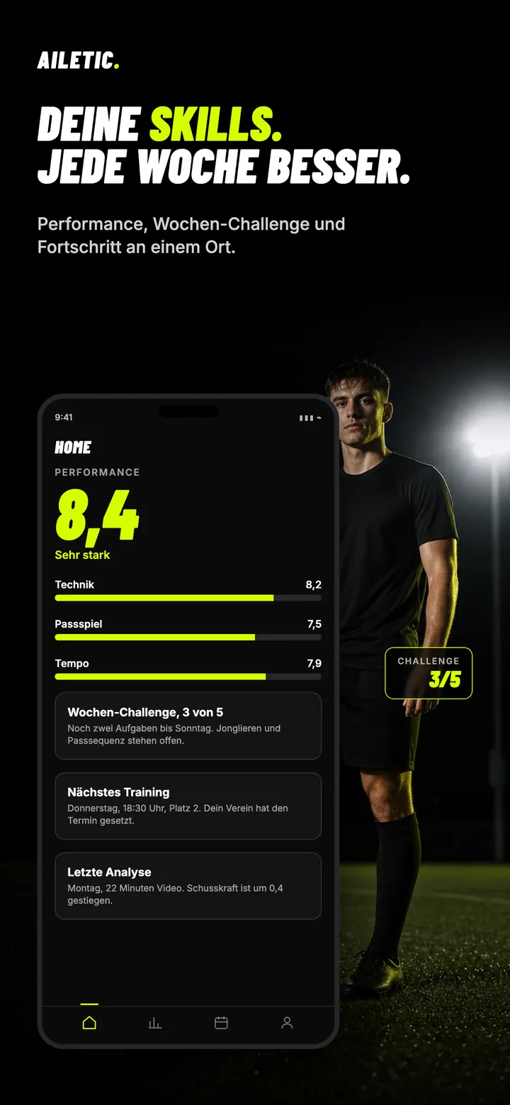 Die Startseite der AILETIC-App