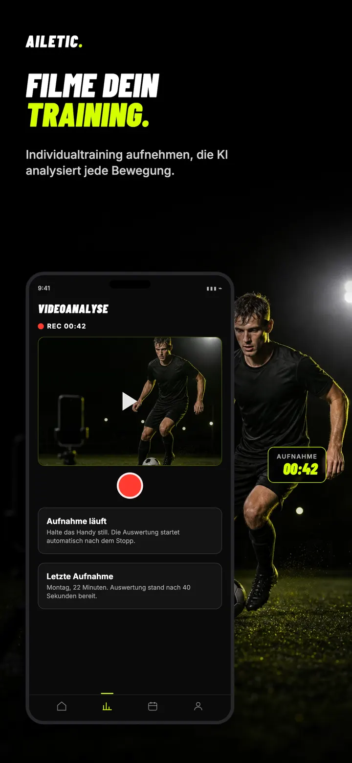 Videoanalyse eines Fußballspiels in AILETIC